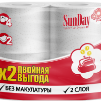 Бумага туалетная SunDay 2сл 4шт (30/480)