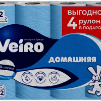 Бумага туалетная Veiro 2слоя Домашняя 12шт белый(4/192)