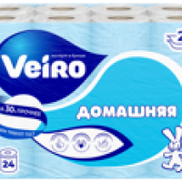 Бумага туалетная Veiro 2слоя Домашняя 24шт белый (3/96)