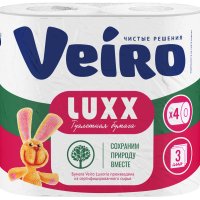 Бумага туалетная Veiro 3слоя Luxx 4шт (12/576)