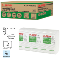Полотенца бумажные Z-сложение 200листов 2сл 24х21 Laima Advanced H2 21пачка