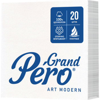 Салфетки GrandPero Art Modern 33х33 2сл 20шт Белый (8)