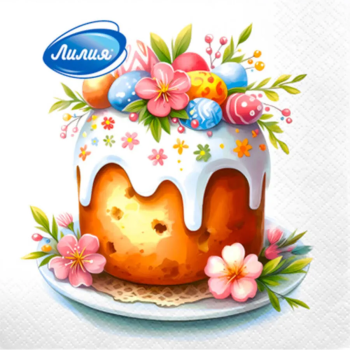 Салфетки Лилия 33х33 2сл 20шт Кулич (15)