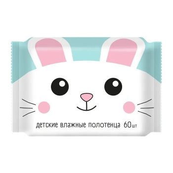 Полотенца влаж 60шт детские с ромашкой, алоэ вера и витамином Е (10)