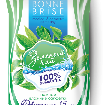 Салфетки влаж  15шт зеленый чай Vestar (100)