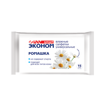 Салфетки влаж Антибактериальные Смарт  15шт Ромашка (108)