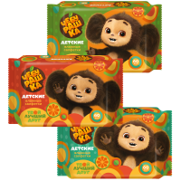 Салфетки влаж детские 60шт Чебурашка микс 3вида (30)