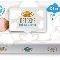 Салфетки влаж 120шт  детские, тиснение, клапан Vestar (14)