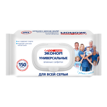 Салфетки влаж Смарт 150шт для семьи универсальные с клапаном (20)