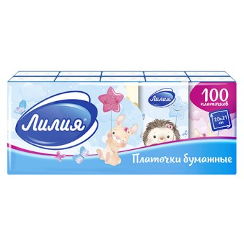 Носовые платки Лилия Детство 2сл 10х10шт (24)