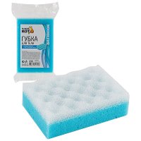 Губка для тела поролон 13х9х4см Рыжий кот (30)