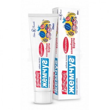 Зубная паста детская НовыйЖемчуг 50мл Волшебные фрукты (6/36)