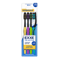 Зубная щетка Exxe 4шт Tri-active мультипак средняя (72)