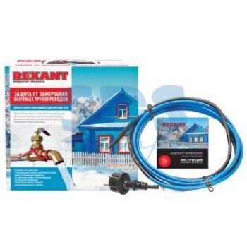 Кабель греющий саморегулирующийся Rexant 15MSR-PB  6м 90Вт на трубу (16)