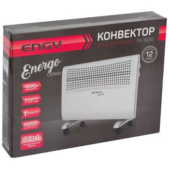 Конвектор 1.5кВт Engy EN-1500Е регулятор ножки на колесиках белый (1)