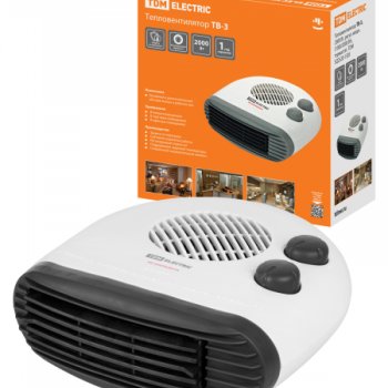 Тепловентилятор ТВ-3, 2000 Вт, регул. мощн. (1000/2000 Вт), термостат, TDM