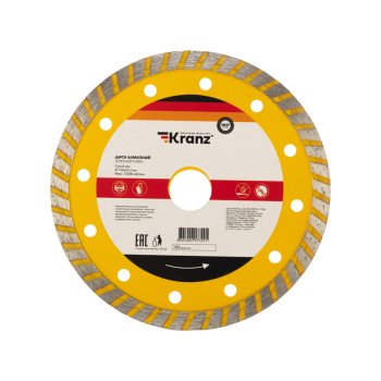 Диск отрезной алмазный Турбо 150x22.2х2.4х10мм Kranz (1/10)