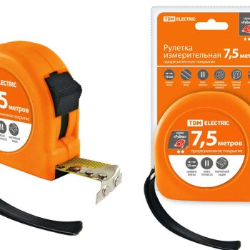 Рулетка TDM 7,5м 25мм магнит Рубин (6/48)