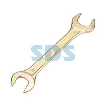 Ключ гаечный рожковый 17x19мм желтый цинк Rexant