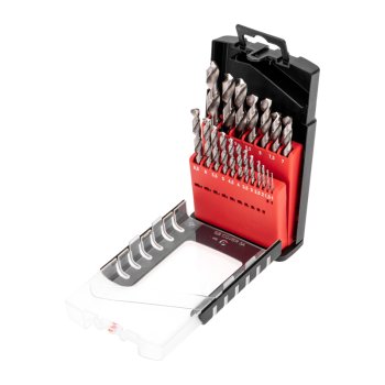 Набор сверл по металлу D1-10мм через 0.5мм HSS 19шт пластиковый кейс Kranz