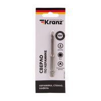 Сверло по стеклу и керамике 6мм шестигранный хвостовик Kranz (800)