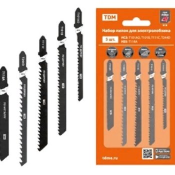 Набор пилок для электролобзика по дереву:T101AO,T101B,T111C,244D по металлу:T118A 5шт TDM (500)