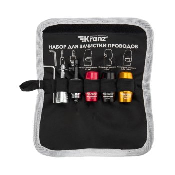 Набор для зачистки проводов 2.5, 4.0, 6.0мм² 6 предметов чехол Kranz