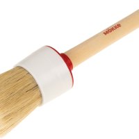 Кисть круглая 30х40мм деревянная ручка, натуральная щетина Mokke Standart (1/12)