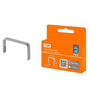 Скобы закаленные  8мм тип 140 (1000шт) TDM (10)