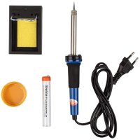 Набор для пайки (паяльник 30Вт, подставка, губка для удаления припоя, канифоль, припой) Rexant (20)