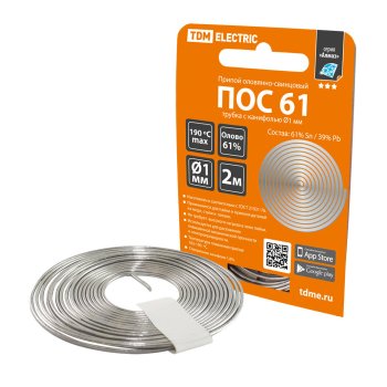 Припой с канифолью  Ø1.0мм 2м спираль TDM (600)