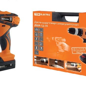 Шуруповерт ДША-12-Л1 12В 1,3 А*ч Li-Ion 22Нм 0-1350об/мин кейс TDM (6)