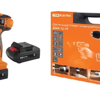 Шуруповерт ДША-12-ЛК1 12В 1,3 А*ч Li-Ion 2шт 22Нм 0-1350об/мин кейс TDM (6)