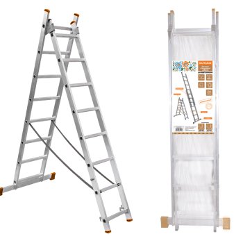 Лестница TDM ЛА2х7 (алюминиевая, 2-секции, 7-ступеней, 2.88м) (1)