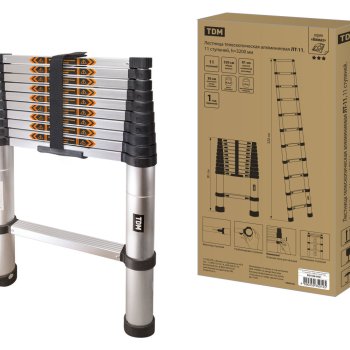 Лестница TDM ЛТ-11 телескопическая алюминиевая 11-ступеней 3,4м (1)