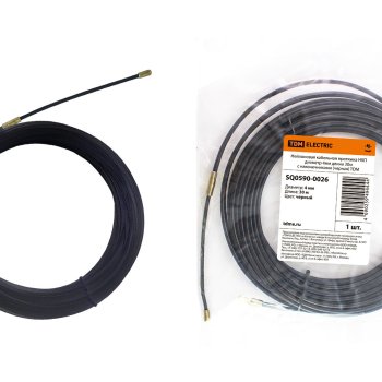 Протяжка кабеля НКП 4мм 30м нейлон с наконечником черная TDM (5)