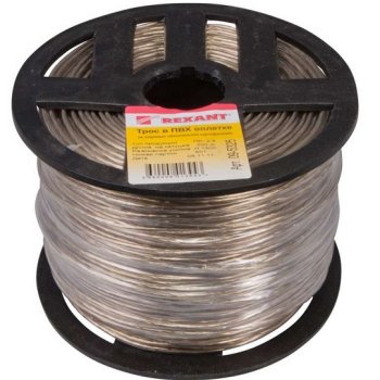 Трос стальной в ПВХ d 3мм 200м Rexant (4)
