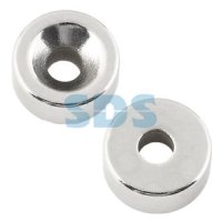 Магнит неодимовый диск 20х5мм с зенковкой 10х4.5мм сцепление 6.66кг 2шт/уп Rexant