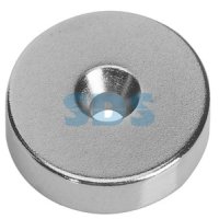 Магнит неодимовый диск 30х5мм с зенковкой сцепление 10х5.5мм 10кг Rexant