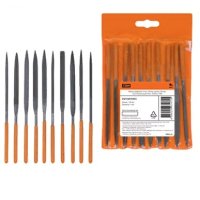 Набор надфилей 3x140мм 10шт пластиковая рукоятка (100)