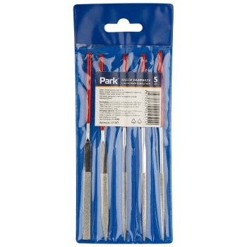 Набор надфилей 3x140мм 5шт алмазное покрытие Park (1/10/400)