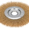 Щетка дисковая для УШМ, витая латунированная проволока, 150мм, отв. 22,23мм KRANZ