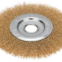 Щетка дисковая для УШМ, витая латунированная проволока, 150мм, отв. 22,23мм KRANZ