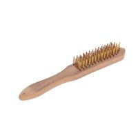 Щетка по металлу с деревянной ручкой 5рядов 280мм Kranz