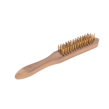 Щетка по металлу с деревянной ручкой 5рядов 280мм Kranz