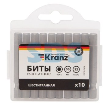 Бита шестигранная HEX-6х50мм для шуруповерта упак/10шт Kranz