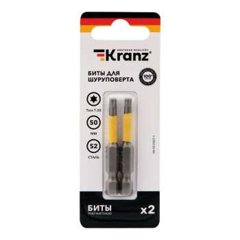 Бита Torx T-30х50мм для шуруповерта упак/2шт Kranz