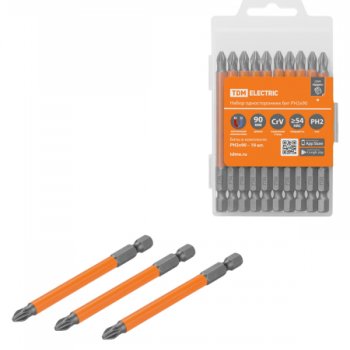 Набор бит 1/4" PH2x90 10шт «Гранит» TDM