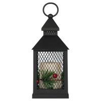 Светильник Сочельник черный 1LED 3хAАA 100х100х230мм Эра