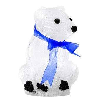 Фигура акриловая 20LED 6000К Белый мишка 20см 3хAA (12)